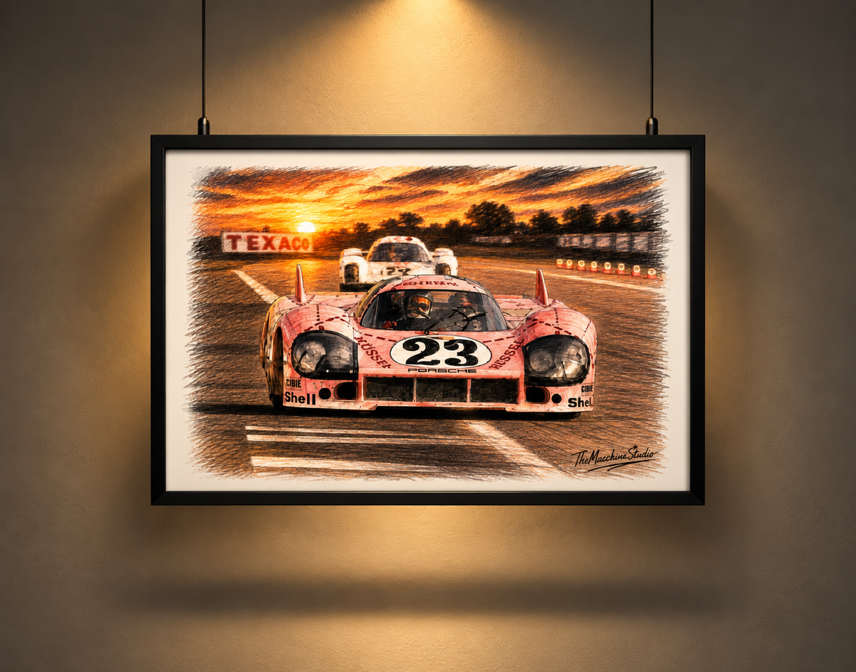 917 Pink Pig Fine Art illustration Poster