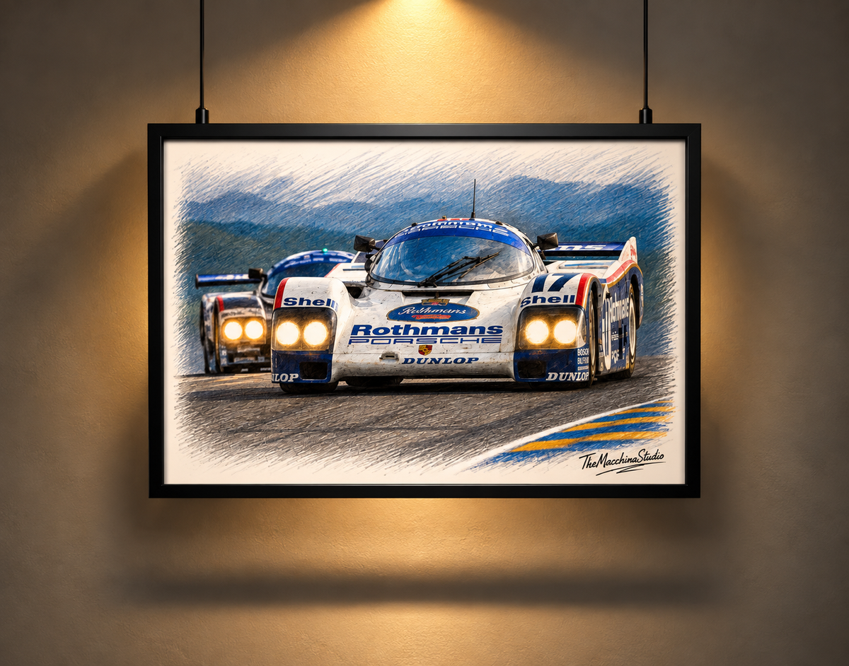 962 Le-Mans Fine Art illustration Poster